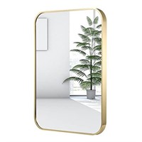 JENBELY 24x36 Inch Gold Bathroom Mirror, Brushed B