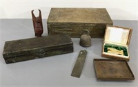Buddha, Fish Pendant, Brass & Wood Boxes, Bell