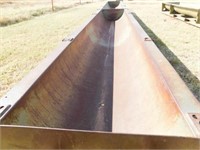 Steel feed bunk on skid, 22 ft