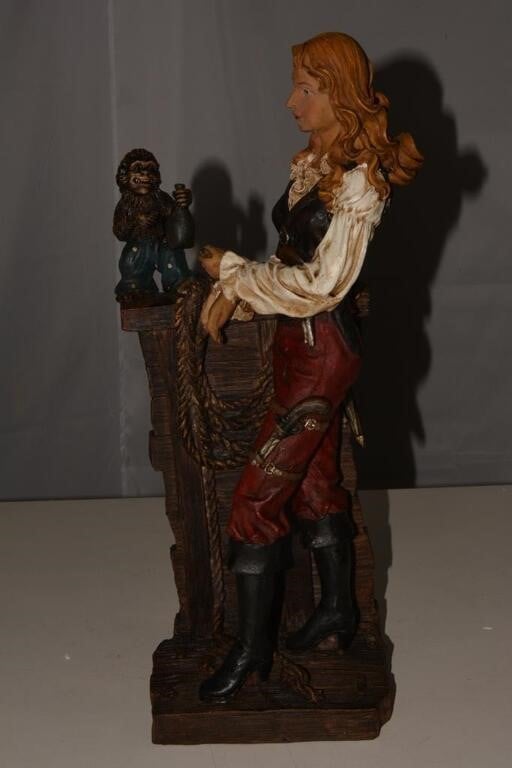 Pirate with Monkey Statue