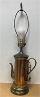 17" Working Copper Tea Kettle Lamp. No Ship