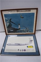 Two Vintage Framed Pictures of Military Aircraft