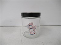 Clear Glass Container With Black Lid And Bong
