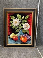 Floral Fruit Cross Stitch Still Life Wall Art