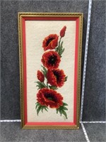 Floral Cross Stitch Wall Art