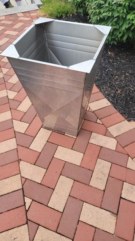 Large stainless steel trash can