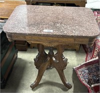 Antique Parlor Table w/ Marble Top.