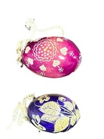 Handpainted Paper Mache Egg Ornaments