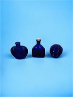 3 Pieces of Cobalt Blue Jars