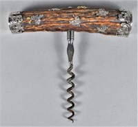 Sterling Silver and Stag Handle Cork Screw