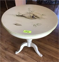 CONCH SHELL PAINTED DRUM TABLE