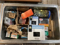 Box lot of drywall screws fasteners, and hardware