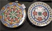 5 HAND PAINTED SPANISH CERAMIC PLATES 10"