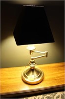 PAIR OF BRASS SWING ARM BED SIDE LAMPS