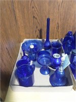 Cobalt  blue bottles with caps