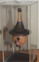 Karmen Huyser Carved Mini Wood Folk Art Birdhouse