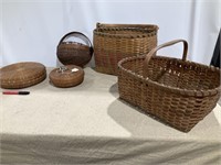 Wicker baskets, wicker covered baskets