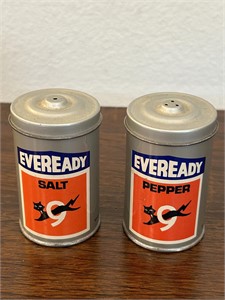 Vintage Eveready Battery Salt & Pepper