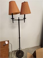 Double Floor lamp, Brass color. 57in tall