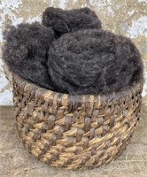 Rye Straw Basket with Wool