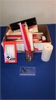 Miscellaneous box lot of candles