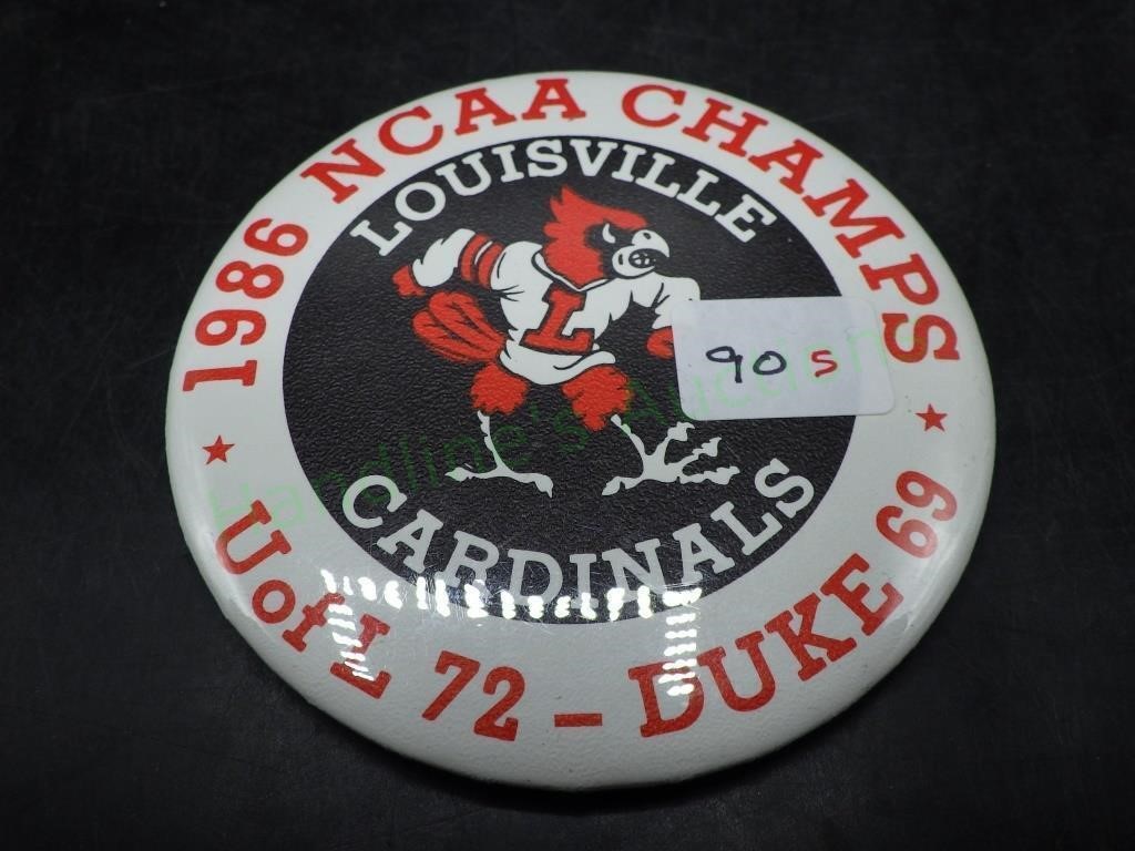 1986 NCAA Champs Louisville Cardinals Button