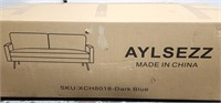 NEW IN BOX ALLSEZZ DARK BLUE SOFA W/LEGS (53LX25W)