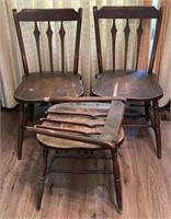 3 Vintage farmhouse chairs