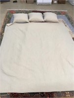Pottery Barn Beige Quilt Queen Size with 3 P