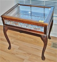 Queen Anne Style Lift top Clear Glass Top with