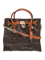 Michael Kors Brown Leather Chain-link Shoulder Bag