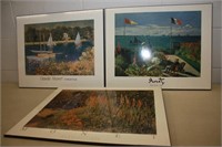 3 Block Mounted Monet Prints
