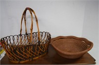 Two Large baskets,One Is Woven