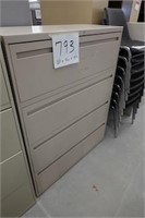1 Four Drawer Lateral File Cabinet (42"w x 18"d x