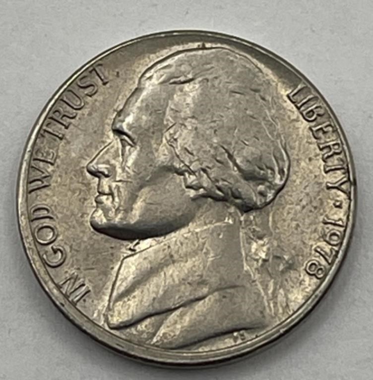 (KC) Rare 1978 Jefferson Nickel Double Rim 5 cent