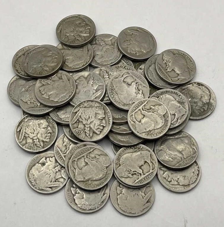 (KC) 43 Indian Head Buffalo Nickels 5 cents