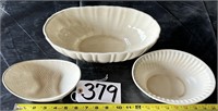 2 Hull & 1 Haeger Pottery Planters
