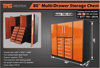 Unused TMG 80" 12 Drawer Tool Storage Chest