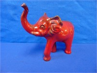 Red Glaze Elephant Figure Blue Mountain,