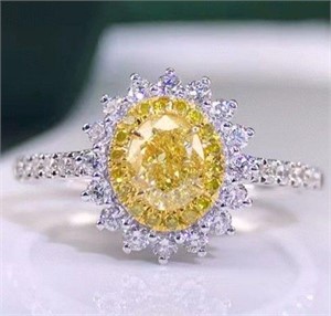0.5ct natural yellow diamond ring in 18k gold