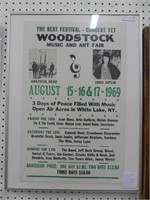 FRAMED WOODSTOCK 1969 POSTER