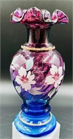 Fenton HP Mulberry Vase UV REACTIVE WITH 365