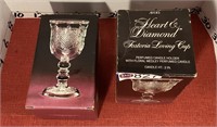 Avon Fostoria Loving Cup- 2 Heart & Diamond