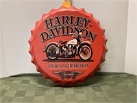 Harley Davidson Bottle Cap Tin Sign 14 in