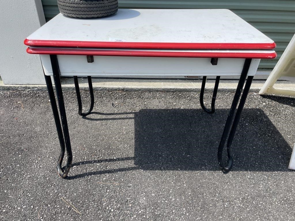 Vintage enamel top table