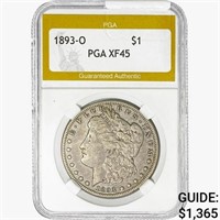 1893-O Morgan Silver Dollar PGA XF45