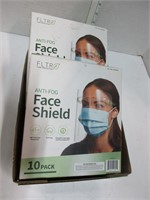 20) anti-fog face shields, 180° full face