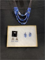 Three Piece Blue Accent Jewelry Set