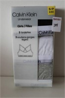 3PACK CALVIN KLEIN GIRLS BRALETTES SIZE SMALL