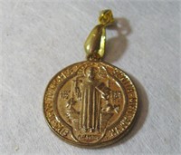 18K Gold Plated Saint Benedict Pendant